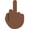 Middle Finger Dark Skin Tone Element from Twemoji Emoji Set