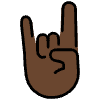 Sign Of The Horns Dark Skin Tone Element from OpenMoji Emoji Set
