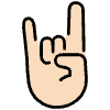 Sign Of The Horns Light Skin Tone Element from OpenMoji Emoji Set