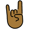 Sign Of The Horns Medium Dark Skin Tone Element from OpenMoji Emoji Set
