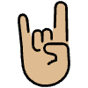 Sign Of The Horns Medium Light Skin Tone Element from OpenMoji Emoji Set
