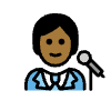 Singer Medium Dark Skin Tone Element from OpenMoji Emoji Set