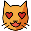 Smiling Cat With Heart Eyes Element from OpenMoji Emoji Set