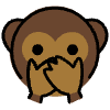Speak No Evil Monkey Element from OpenMoji Emoji Set