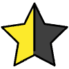 Star With Right Half Black Element from OpenMoji Emoji Set