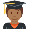 Student Medium Dark Skin Tone Element from Twemoji Emoji Set