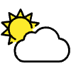 Sun Behind Cloud Element from OpenMoji Emoji Set