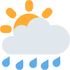 Sun Behind Rain Cloud Element from Twemoji Emoji Set
