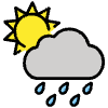 Sun Behind Rain Cloud Element from OpenMoji Emoji Set