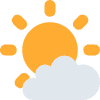 Sun Behind Small Cloud Element from Twemoji Emoji Set