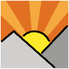 Sunrise Over Mountains Element from OpenMoji Emoji Set