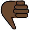 Thumbs Down Dark Skin Tone Element from OpenMoji Emoji Set