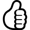 Thumbs Up High Contrast Default Element from Fluent Emoji High Contrast Set