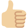 Thumbs Up Medium Light Skin Tone Element from Twemoji Emoji Set