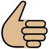 Thumbs Up Medium Light Skin Tone Element from OpenMoji Emoji Set