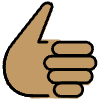 Thumbs Up Medium Skin Tone Element from OpenMoji Emoji Set