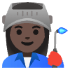 Woman Factory Worker Dark Skin Tone Element from Noto Emojis Set