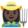 Woman Farmer Dark Skin Tone Element from Noto Emojis Set