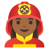 Woman Firefighter Medium Dark Skin Tone Element from Noto Emojis Set