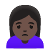 Woman Frowning Dark Skin Tone Element from Noto Emojis Set