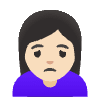 Woman Frowning Light Skin Tone Element from Noto Emojis Set
