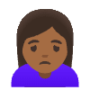 Woman Frowning Medium Dark Skin Tone Element from Noto Emojis Set