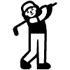 Woman Golfing High Contrast Default Element from Fluent Emoji High Contrast Set