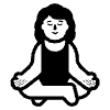 Woman In Lotus Position High Contrast Default Element from Fluent Emoji High Contrast Set