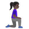 Woman Kneeling Facing Right Dark Skin Tone Element from Noto Emojis Set