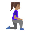 Woman Kneeling Facing Right Medium Skin Tone Element from Noto Emojis Set