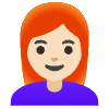 Woman Light Skin Tone Red Hair Element from Noto Emojis Set