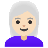 Woman Light Skin Tone White Hair Element from Noto Emojis Set