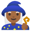 Woman Mage Medium Dark Skin Tone Element from Noto Emojis Set