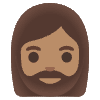 Woman Medium Skin Tone Beard Element from Noto Emojis Set