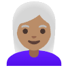 Woman Medium Skin Tone White Hair Element from Noto Emojis Set