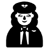Woman Pilot High Contrast Default Element from Fluent Emoji High Contrast Set