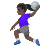 Woman Playing Handball Dark Skin Tone Element from Noto Emojis Set