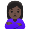 Woman Pouting Dark Skin Tone Element from Noto Emojis Set