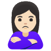 Woman Pouting Light Skin Tone Element from Noto Emojis Set