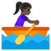 Woman Rowing Boat Dark Skin Tone Element from Noto Emojis Set