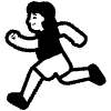 Woman Running High Contrast Default Element from Fluent Emoji High Contrast Set
