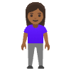 Woman Standing Medium Dark Skin Tone Element from Noto Emojis Set