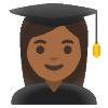 Woman Student Medium Dark Skin Tone Element from Noto Emojis Set