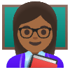 Woman Teacher Medium Dark Skin Tone Element from Noto Emojis Set