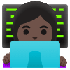 Woman Technologist Dark Skin Tone Element from Noto Emojis Set