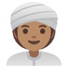 Woman Wearing Turban Medium Skin Tone Element from Noto Emojis Set