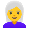 Woman White Hair Element from Noto Emojis Set