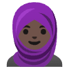 Woman With Headscarf Dark Skin Tone Element from Noto Emojis Set