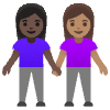 Women Holding Hands Dark Skin Tone Medium Skin Tone Element from Noto Emojis Set