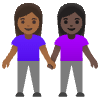 Women Holding Hands Medium Dark Skin Tone Dark Skin Tone Element from Noto Emojis Set
